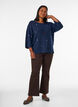 Pull &agrave; c&oelig;urs et manches 3/4, Bleu, Model image number 1