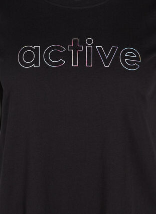 Katoenen sport t-shirt met print, Black Lights Active, Packshot image number 2