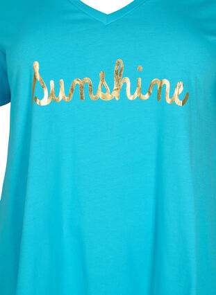 Katoenen T-shirt met korte mouwen, Blue Atoll Sunshine, Packshot image number 2
