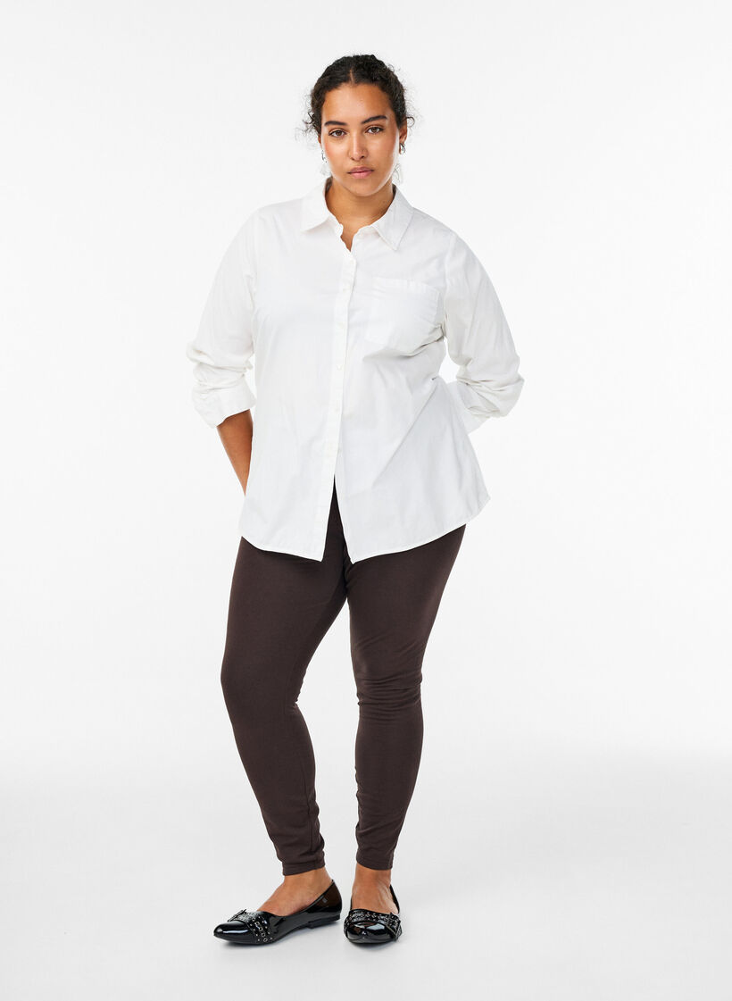 Leggings en coton avec doublure, Marron, Model image number 1