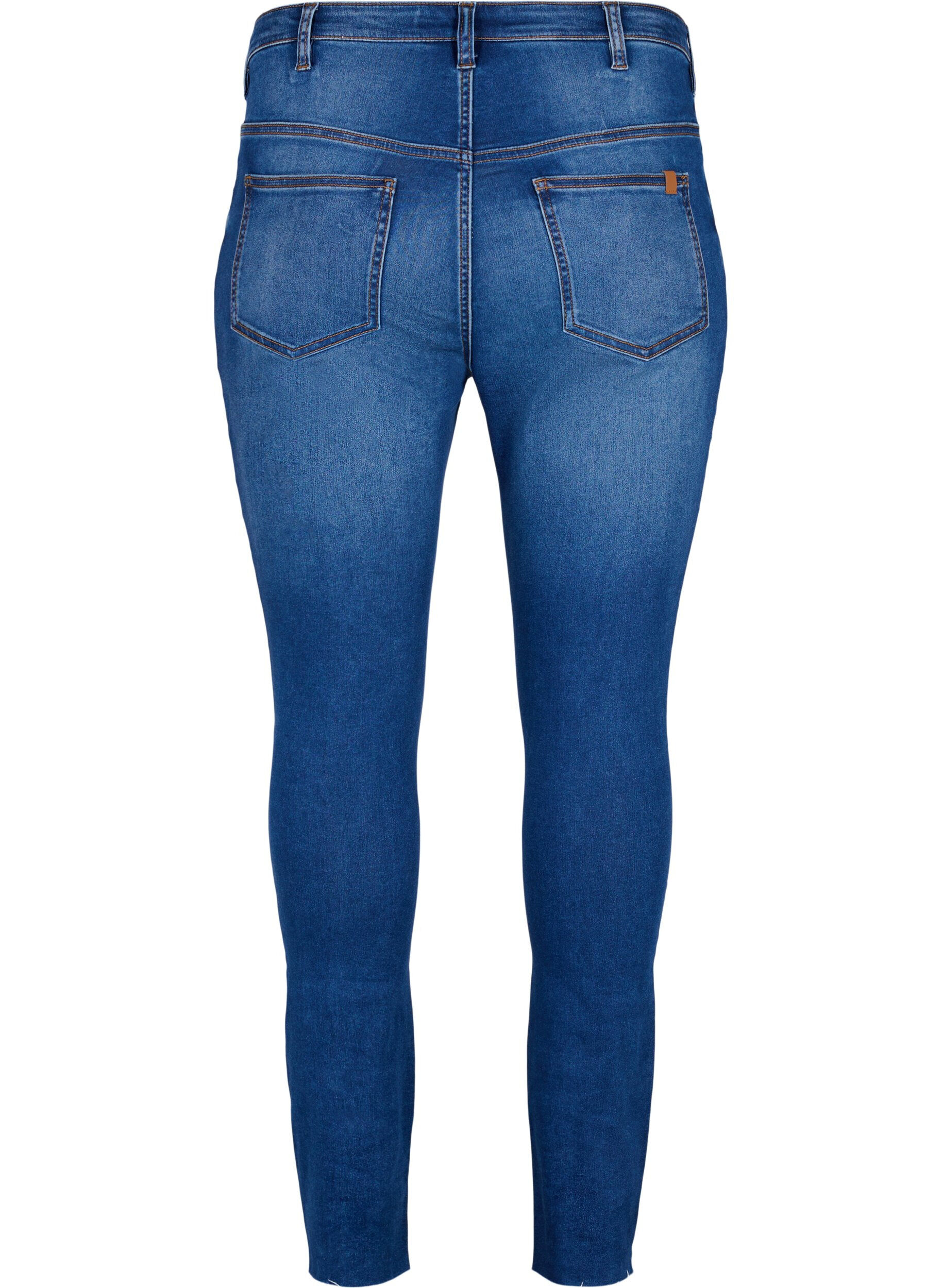 ZizziAmy jeans met hoge taille en knopen, Blue denim, Packshot image number 1