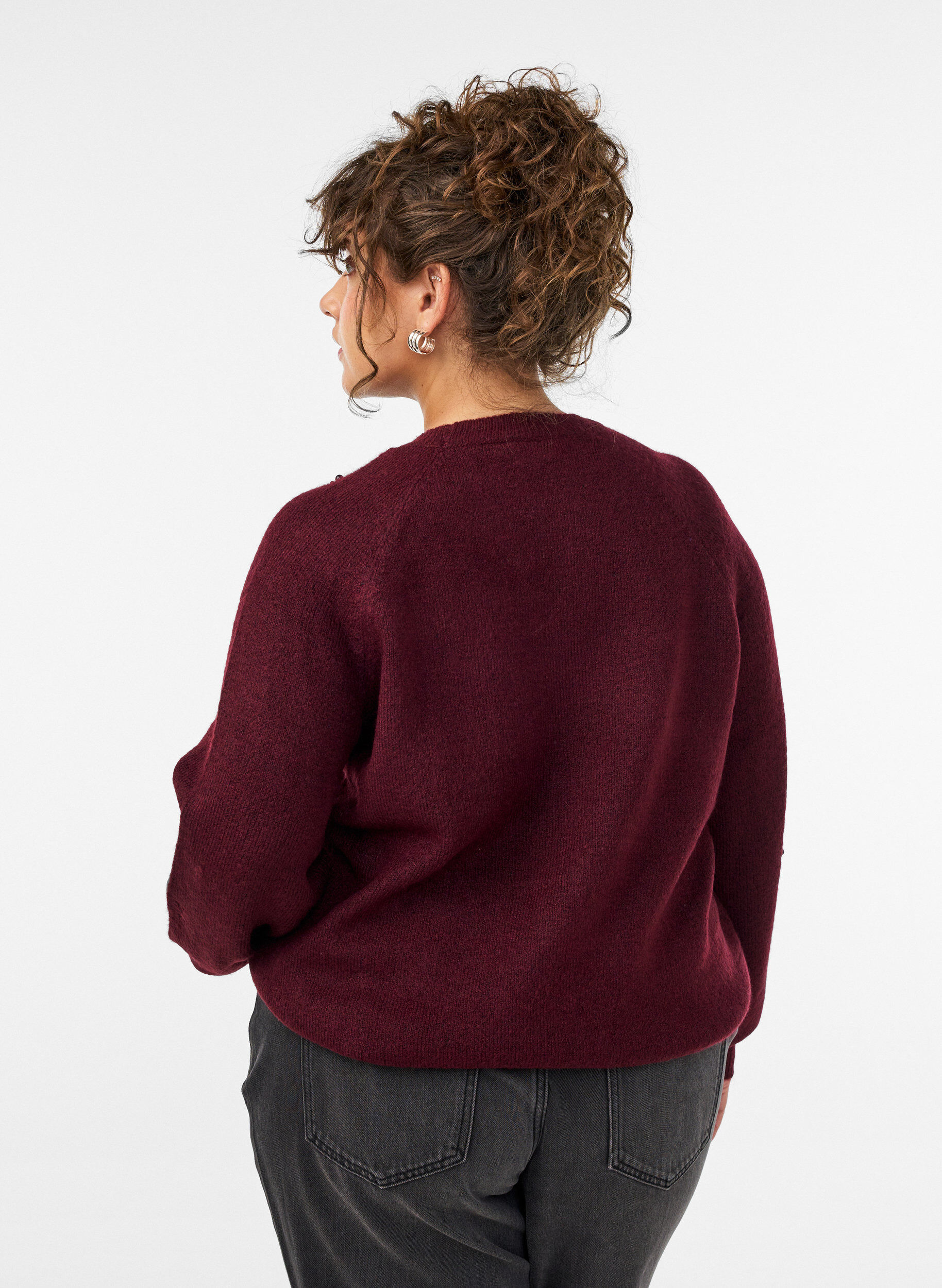 ZizziTrui met parelborduursel, Rood, Model image number 2