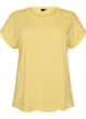 T-shirt met korte mouwen van katoenmix, Geel, Packshot image number 0