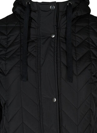 Gewatteerde jas met capuchon, Black, Packshot image number 2