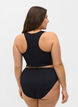 Bikinibroekje met hoge taille en geribde textuur, Black, Model image number 1