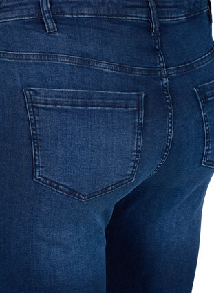 Short long en jean de coton, Dark blue denim, Packshot image number 3