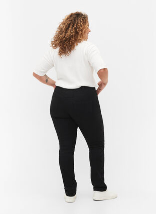 Slim fit Emily jeans met normale taille, Black, Model image number 1