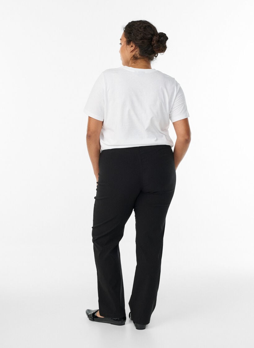 Klassieke broek van viscosemix, Zwart, Model image number 2
