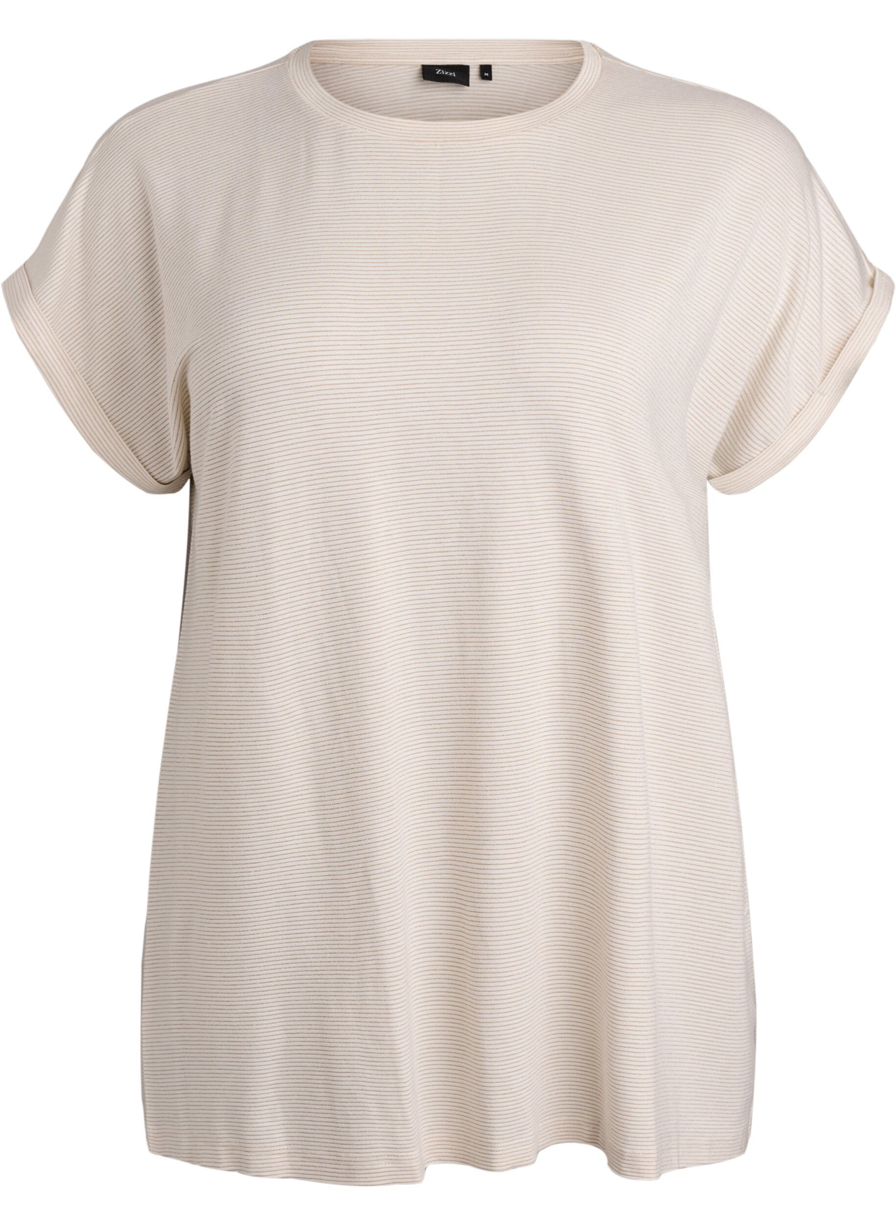 T-shirt en viscose &agrave; rayures paillet&eacute;es
