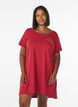 Nachtjapon met korte mouwen van biologisch katoen, Rood, Model image number 0