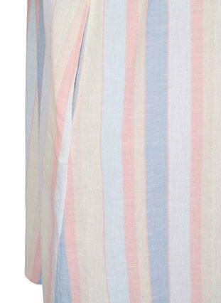 Robe courte en coton et lin mélangés, Multi Color Stripe, Packshot image number 3