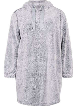 Chemise de nuit douce avec capuche, Grey Melange, Packshot image number 0