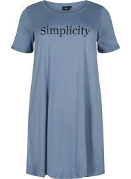 Katoenen nachthemd met korte mouwen en print, Grey W. Simplicity, Packshot