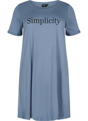 Chemise de nuit en coton à manches courtes avec imprimé, Grey W. Simplicity, Packshot image number 0