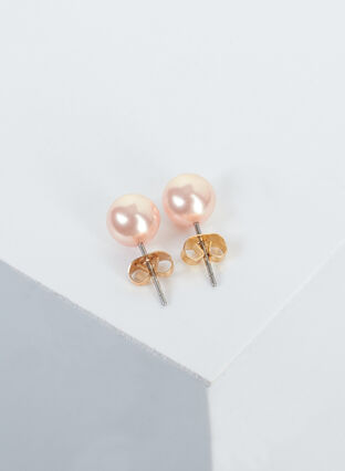 Boucles d'oreilles perles, Rose, Packshot image number 3