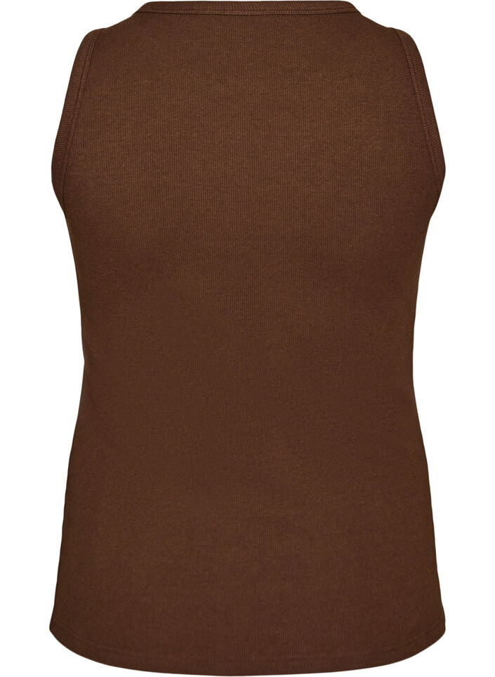 Top en coton c&ocirc;tel&eacute; avec col montant, Marron, Packshot image number 1