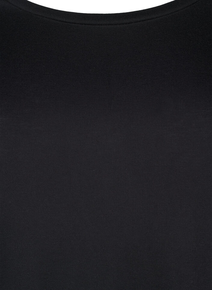 Chemisier &agrave; manches longues en laine et viscose, Noir, Packshot image number 2