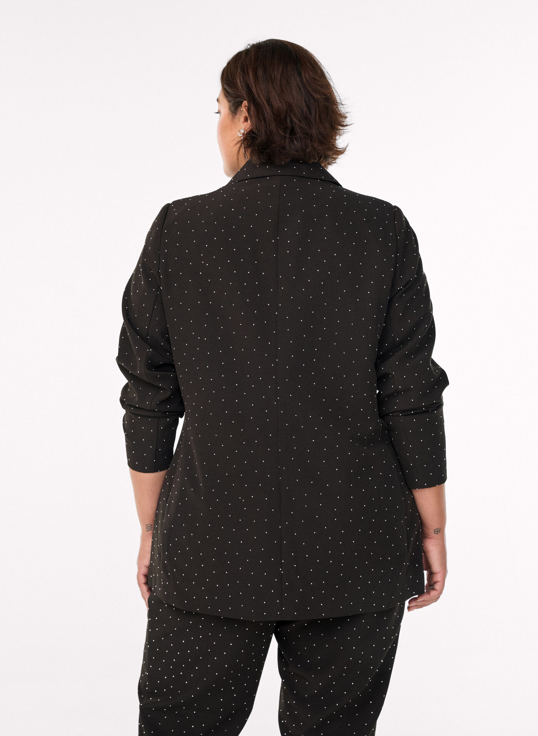 ZizziBlazer met strass-steentjes, Zwart, Model image number 2