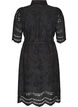 Blousejurk in broderie anglaise met strikceintuur, Zwart, Packshot image number 1