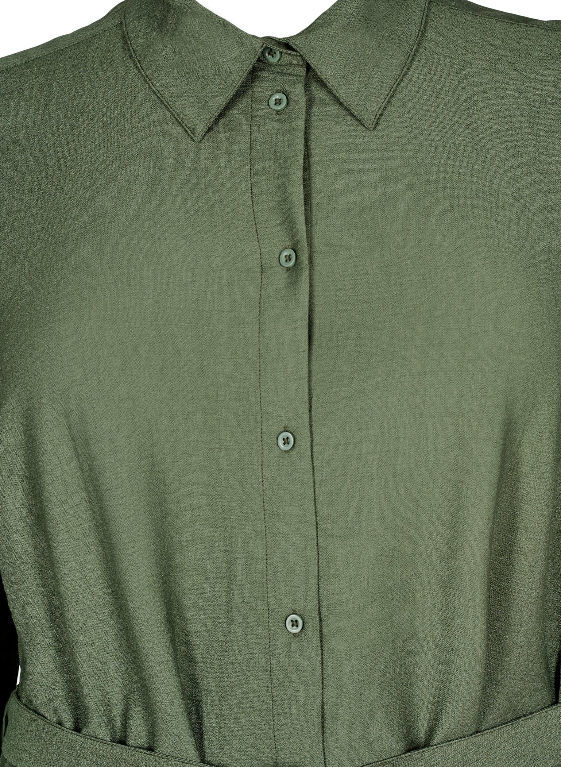 ZizziJurk met lange mouwen en strikriem, Groen, Packshot image number 2