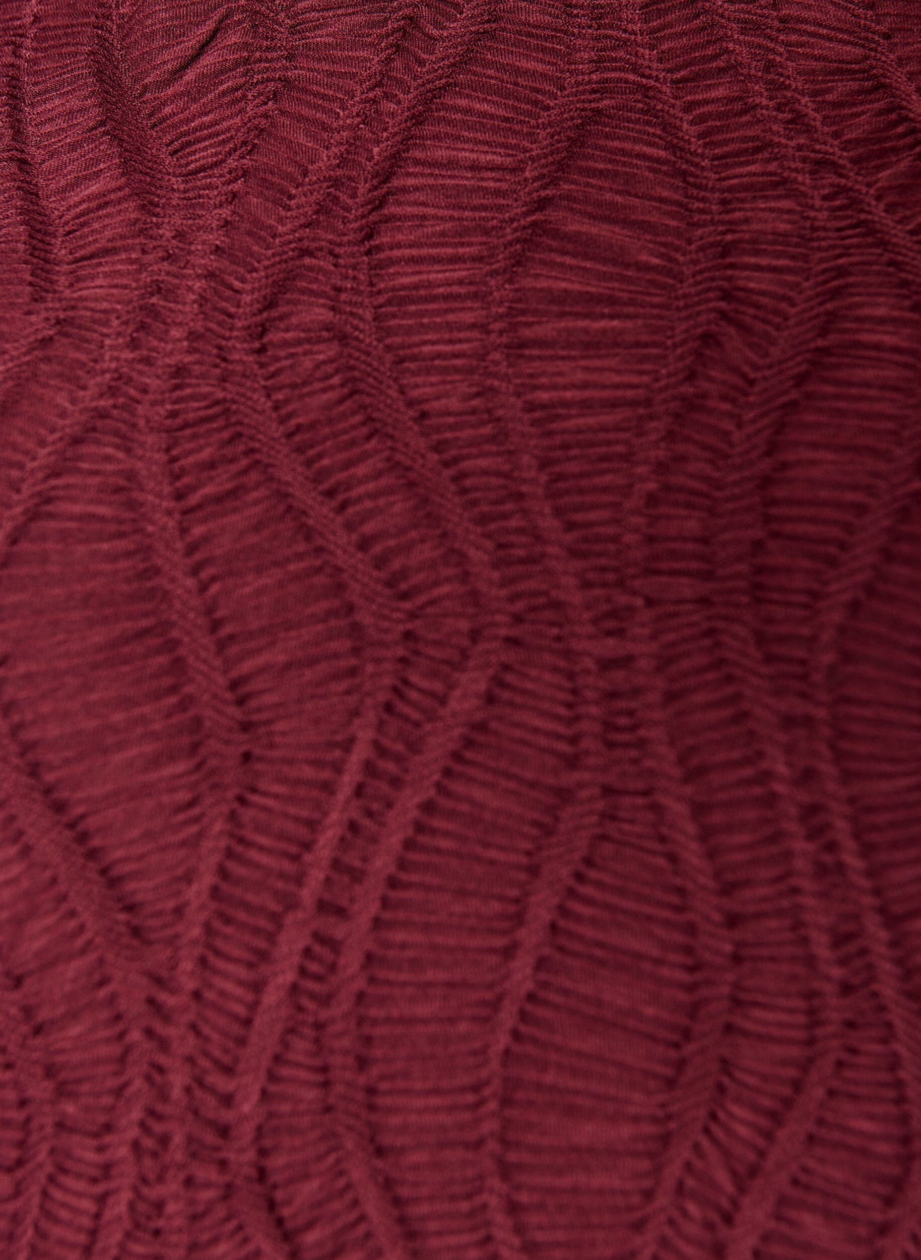 ZizziMidi jurk met golvende structuur en lange mouwen, Rood, Packshot image number 2