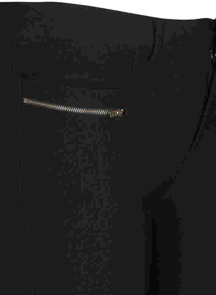 Nauwsluitende driekwart broek met rits, Black, Packshot image number 2