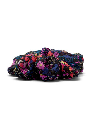 Gebloemde scrunchie, Black Flower Mix, Packshot image number 1