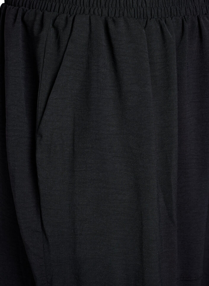 Harembroek met cargozakken en elastische tailleband, Zwart, Packshot image number 2