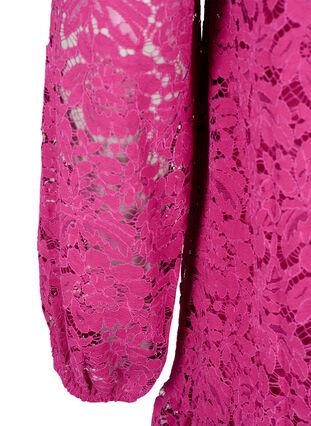 Kanten jurk met knopen en A-vorm, Festival Fuchsia, Packshot image number 3