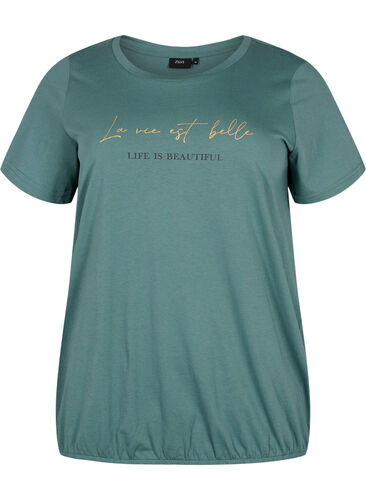 Katoenen t-shirt met korte mouwen en elastische rand, Sea Pine W. Life, Packshot image number 0