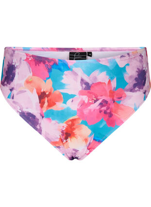 Bas de bikini à imprimé et taille haute, Pink Flower, Packshot image number 0
