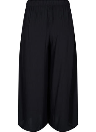 Pantalon en viscose uni avec largeur, Black, Packshot image number 1