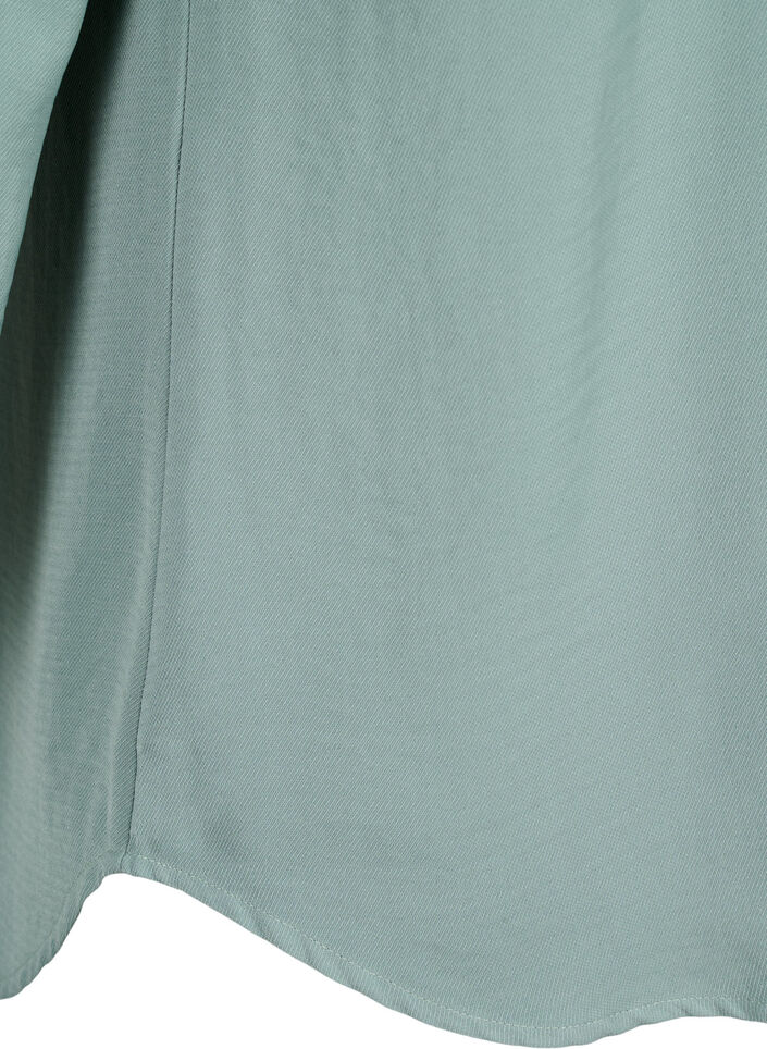 Blouse avec smocks et décolleté en V, Chinois Green, Packshot image number 4