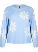 Gebreide blouse met bloemen, Della R. Blue Comb, Packshot image number 0