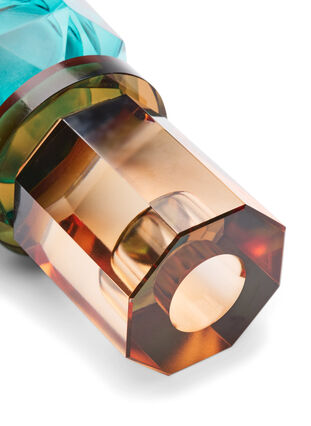 Bougeoir en cristal, Peach/Petrol Comb, Packshot image number 3