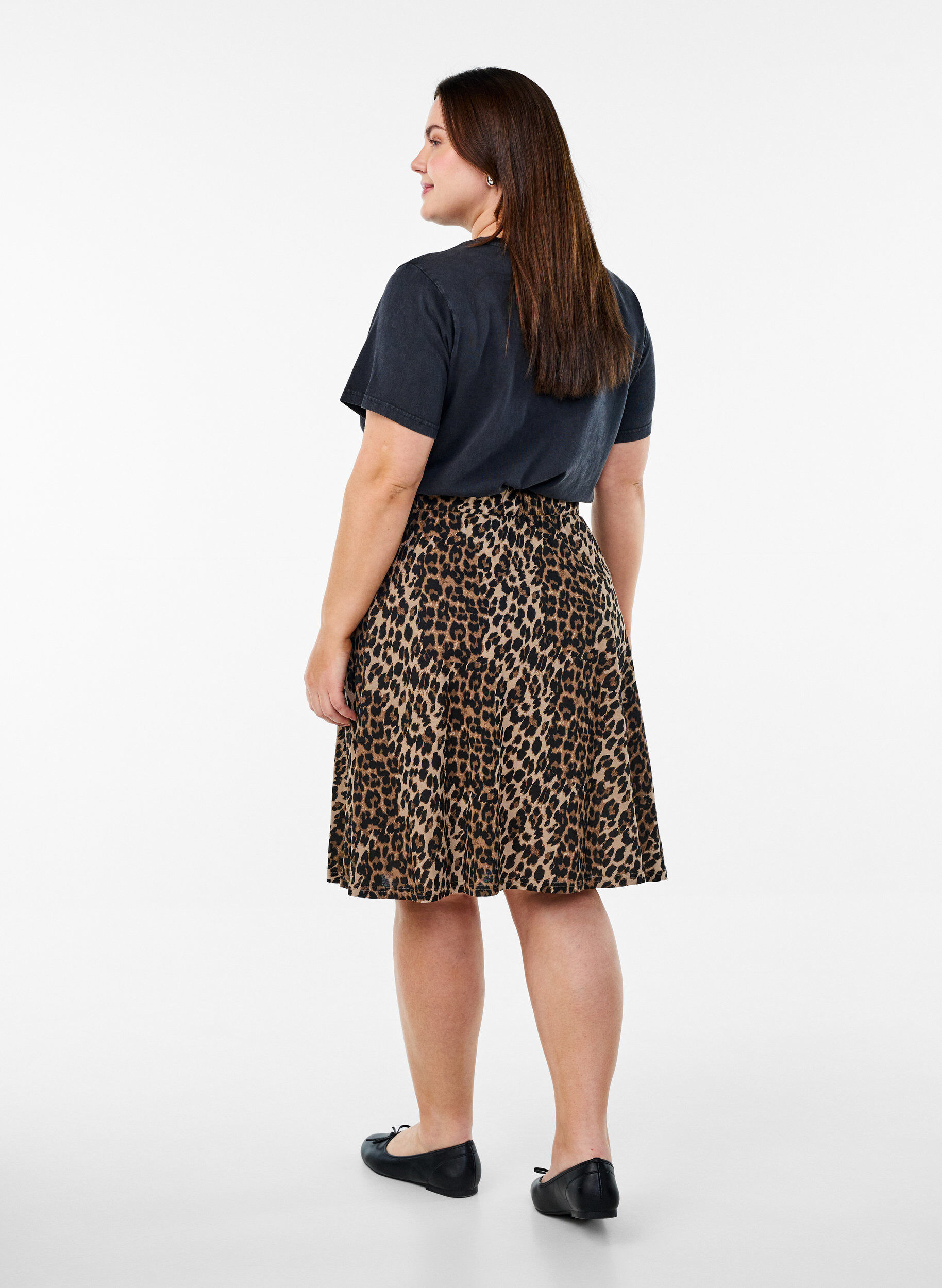 Zizzi2-pack skaterrokken in viscose, Zwart, Model image number 1