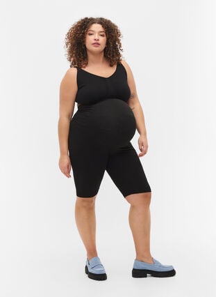 Short de maternité moulant en coton, Black, Model image number 3