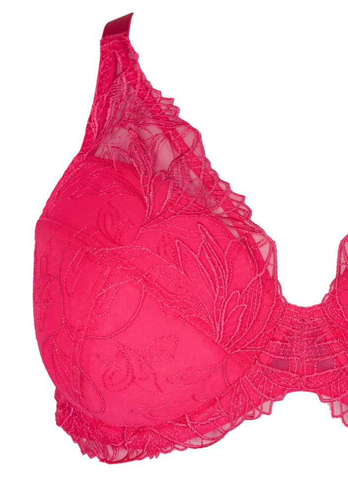 Soutien-gorge en dentelle rembourré avec armature, Rose, Packshot image number 2