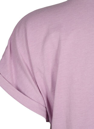 T-shirt met korte mouwen van katoenmix, Lavender Mist, Packshot image number 3