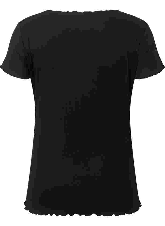 T-shirt de grossesse en côte, Black, Packshot image number 1