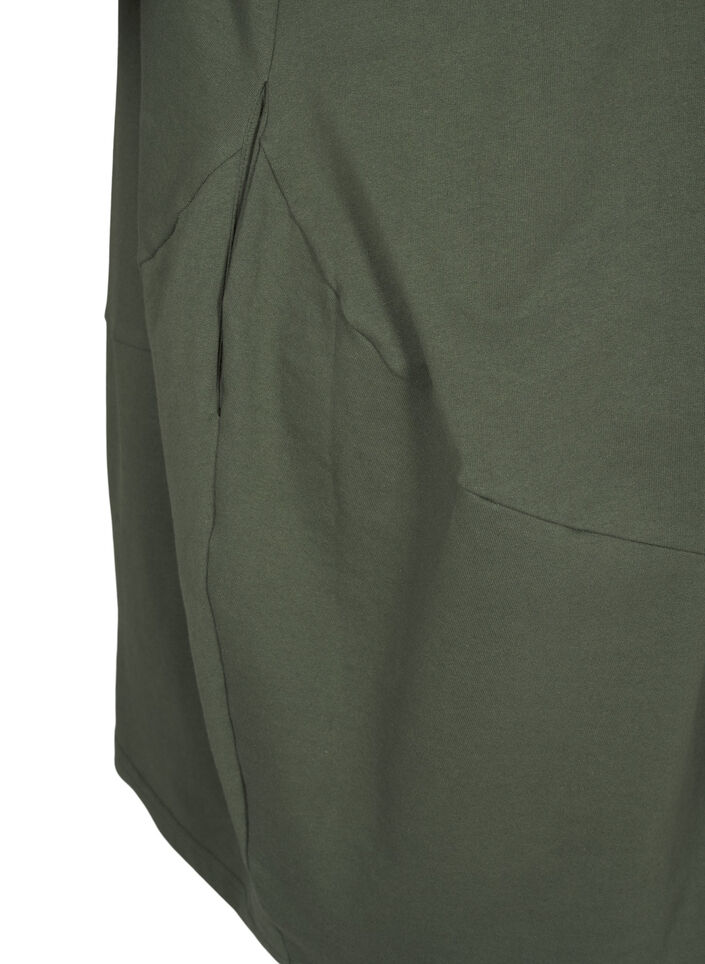 Robe ballon en coton avec poches, Vert, Packshot image number 4