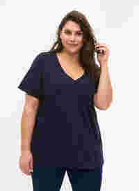 FLASH - T-shirts 2-pack à col en V, Navy Blazer/Black, Model