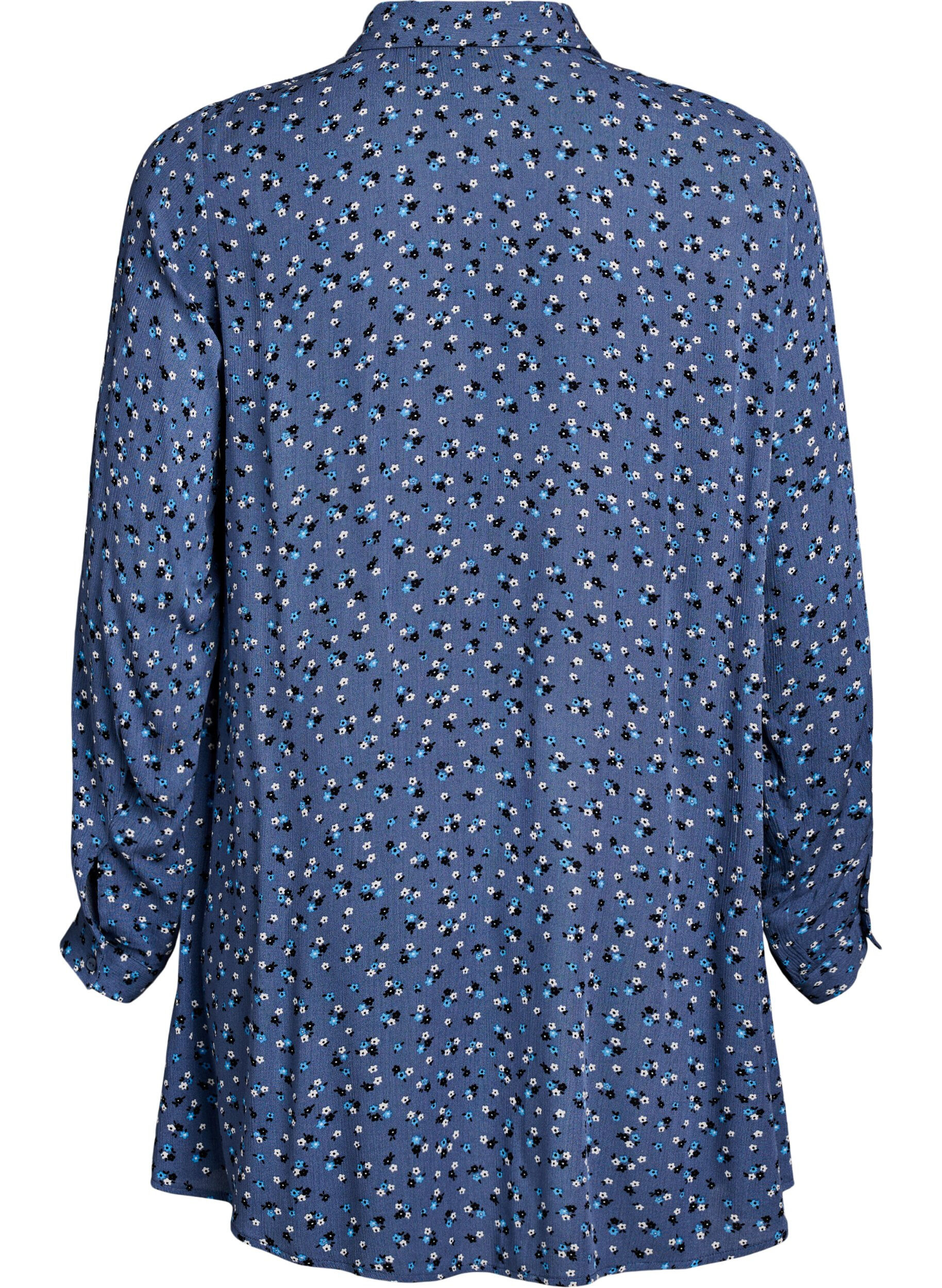 ZizziLange blouse met bloemenprint, Blauw, Packshot image number 1