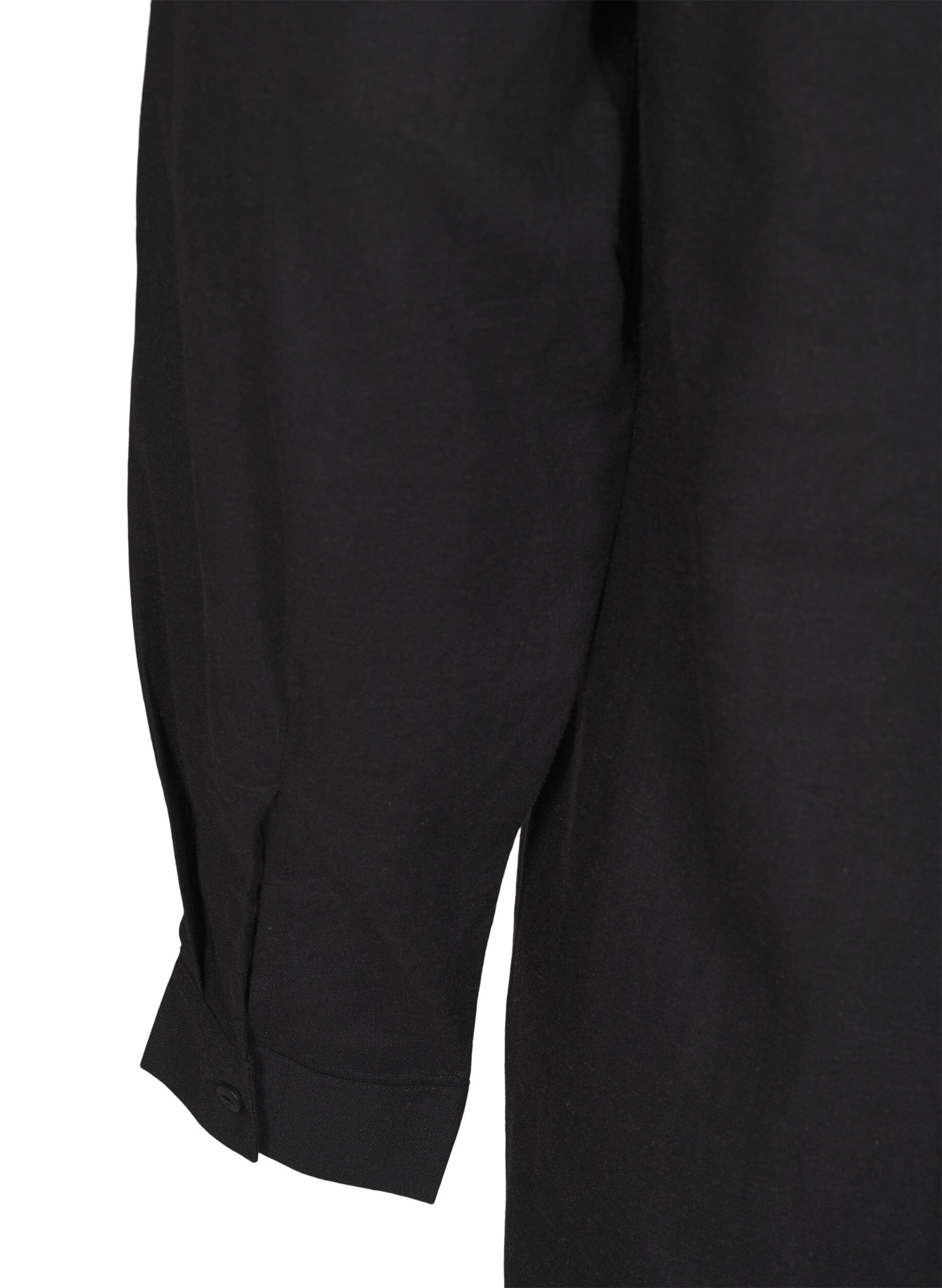 ZizziLange shirt in linnen en viscose, Zwart, Packshot image number 3