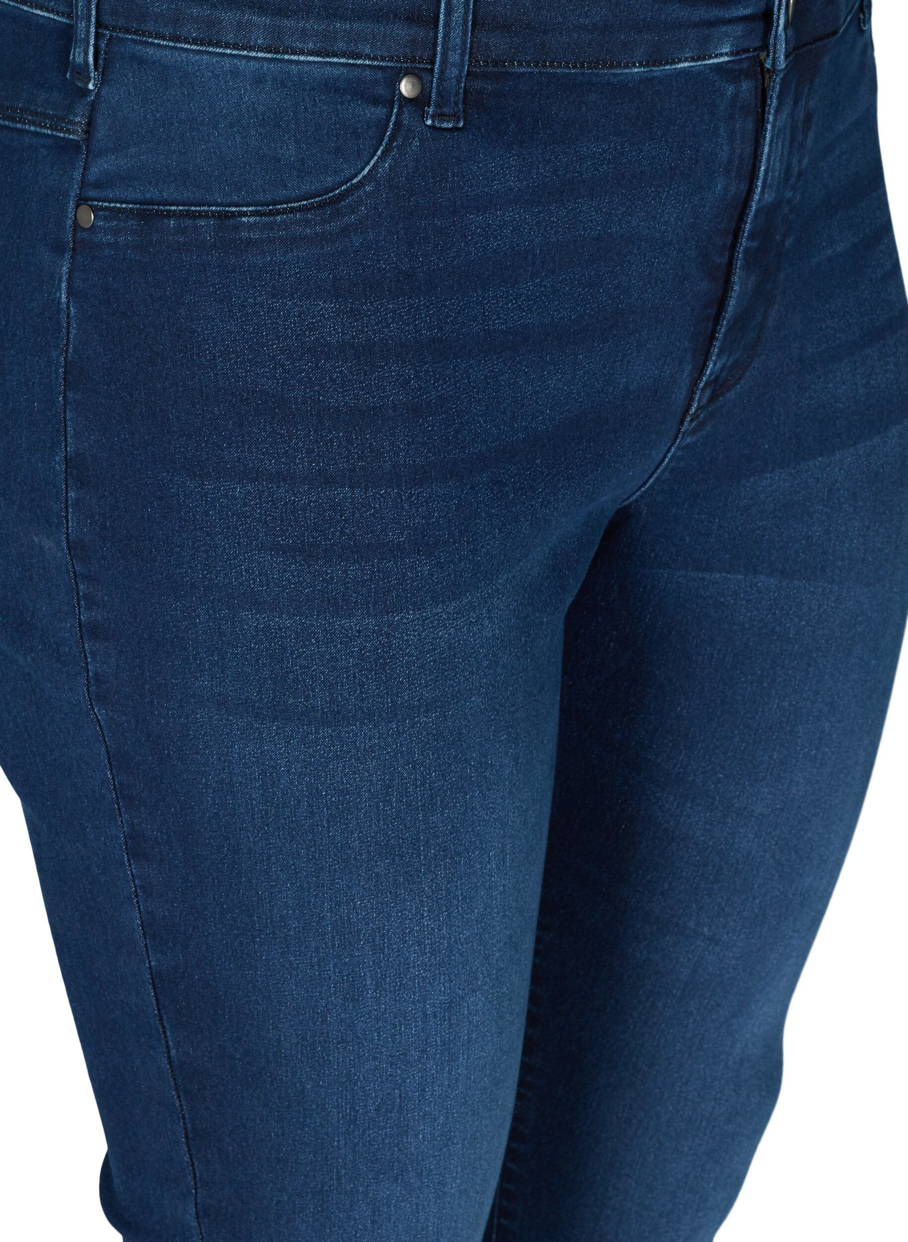 ZizziJeggings en coton m&eacute;lang&eacute;, Dark blue denim, Packshot image number 2