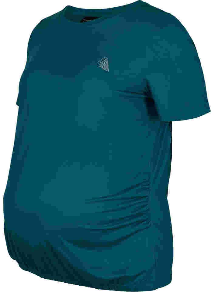 Zwangerschap sport t-shirt, Deep Teal, Packshot image number 0