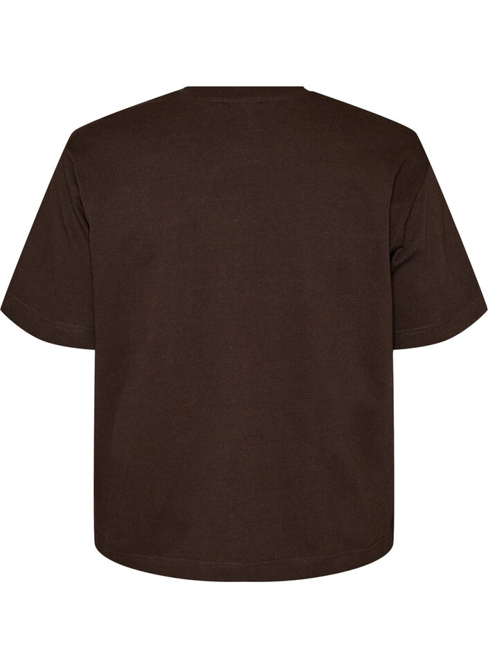 Boxy katoenen T-shirt, Bruin, Packshot image number 1