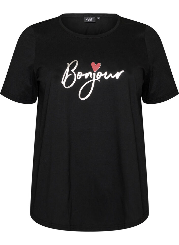 T-shirt imprim&eacute;, Noir, Packshot image number 0