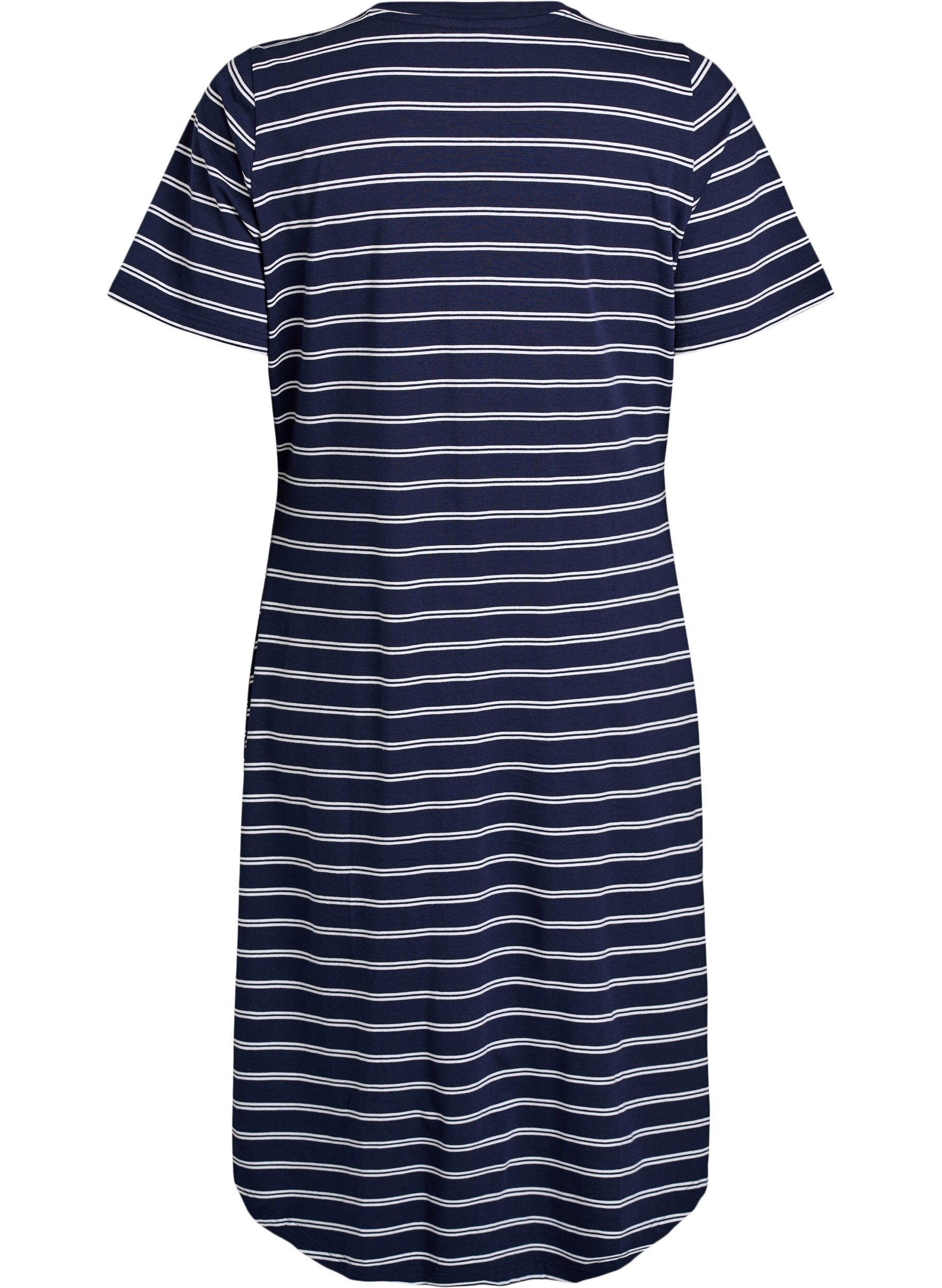 Zizzi Robe en coton avec d&eacute;tail torsad&eacute;, Bleu, Packshot image number 1