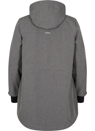 Veste softshell à capuche amovible, Medium Grey Melange, Packshot image number 1